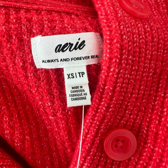 Aerie Vibrant Red Cowl Neck Sweater - Picture 6 of 8